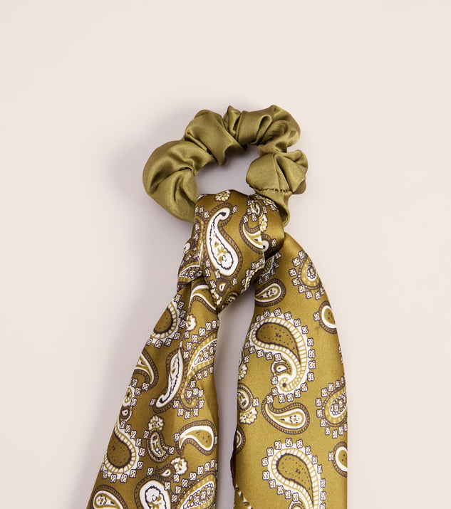 Windsor Tied Up Satin Paisley Scrunchie Scarf - Image 2
