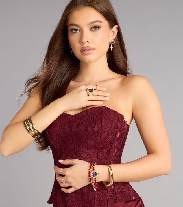 Windsor Time to Shine Rhinestone Watch Ring Set - Image 2
