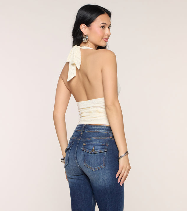Windsor Too Cute To Text Lace Halter Top - Image 3