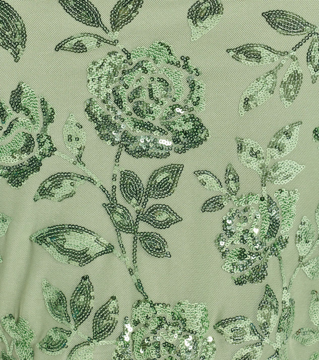 Windsor Touch Of Glamour Lace-Up Floral Sequin Midi Dress - Image 3