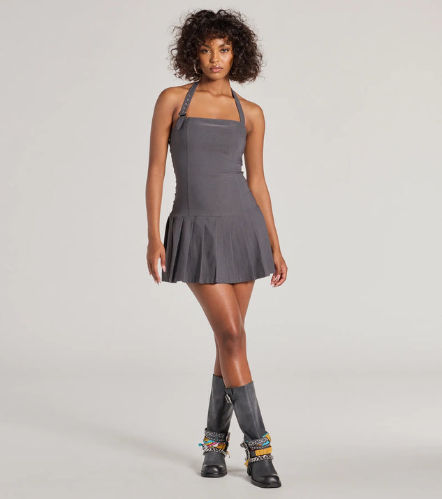Windsor Trendy Era Drop Waist A-Line Mini Dress - Image 3