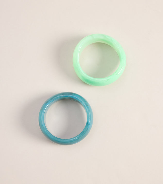 Windsor Trendy Style Resin Bangle Bracelet Set - Image 3