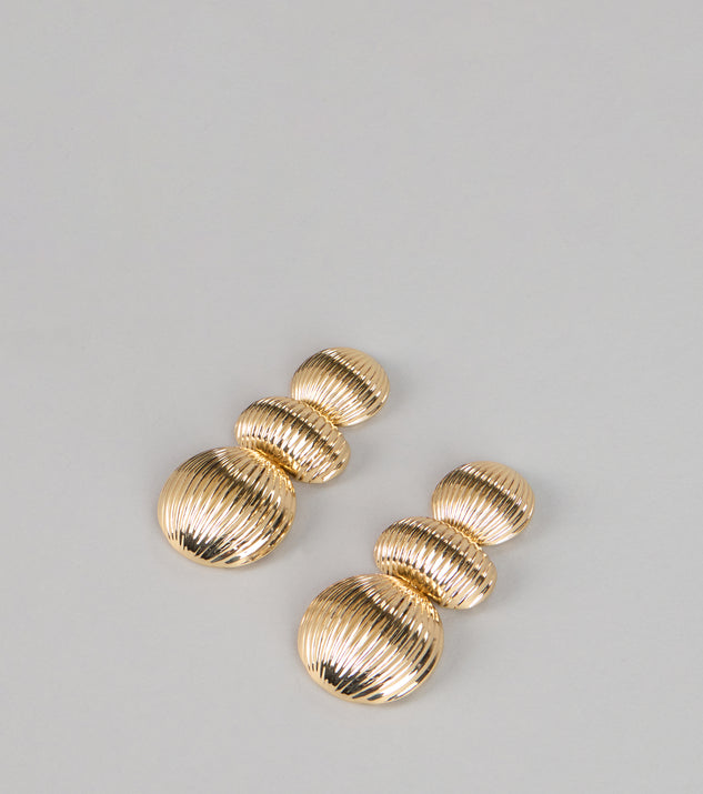 Windsor Triple Take Shine Dome Earrings - Image 3
