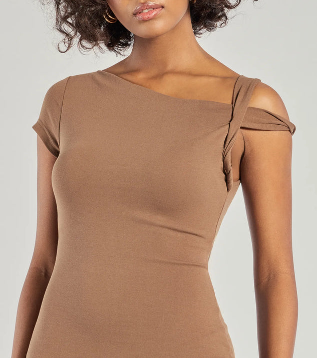 Windsor Twist Of Chic High-Slit Knit Midi Dress - Image 3
