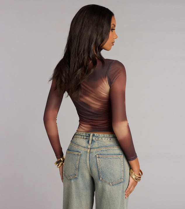 Windsor Twist of Fate Abstract Flyaway Long Sleeve Top - Image 2