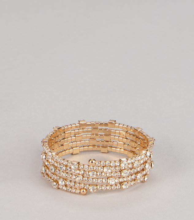 Windsor Twist of Glam Rhinestone Coil Bracelet - Image 3