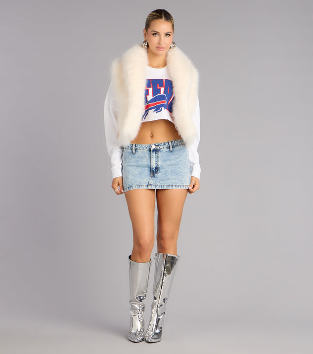 Windsor Ultra Game NFL Buffalo Bills Crop Sweatshirt - Image 3