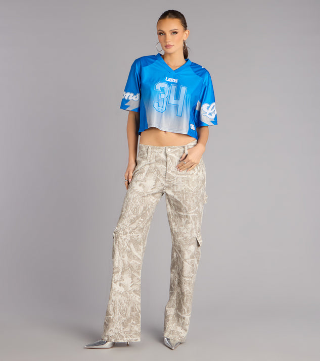 Windsor Ultra Game NFL Detroit Lions Mesh Crop Top - Image 3