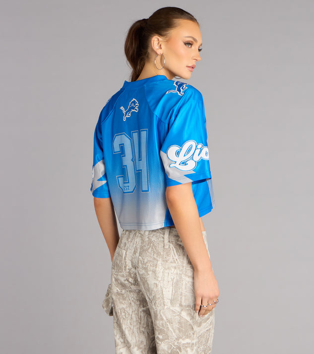 Windsor Ultra Game NFL Detroit Lions Mesh Crop Top - Image 2