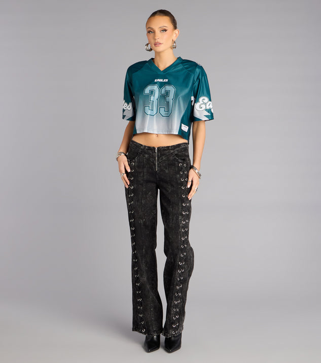 Windsor Ultra Game NFL Philadelphia Eagles Mesh Crop Top - Image 3