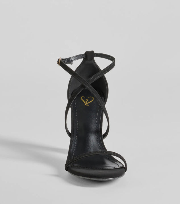 Windsor Ultra Modern Chic Strappy Nubuck Block Heels - Image 3