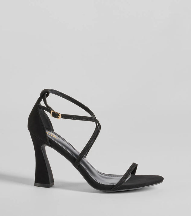 Windsor Ultra Modern Chic Strappy Nubuck Block Heels - Image 2