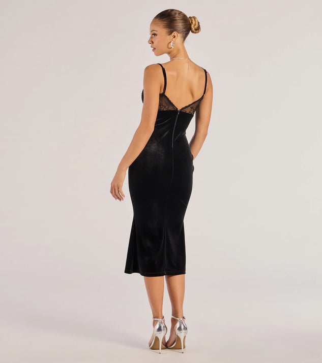 Windsor Undeniable Lace Sweetheart Velvet Midi Dress - Image 2