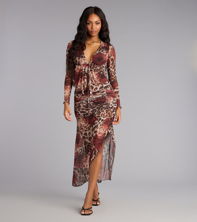 Windsor Untamed Bloom Tie-Front Crop Top - Image 3