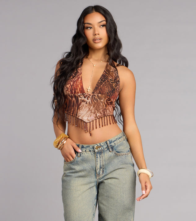 Windsor Untamed Nights Beaded Halter Top - Image 2