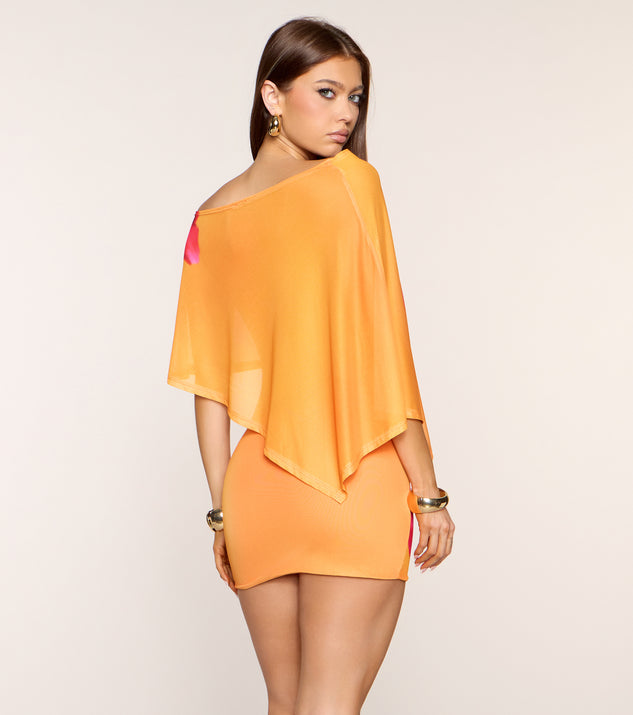 Windsor Vacation Calling Floral Mesh Poncho - Image 3