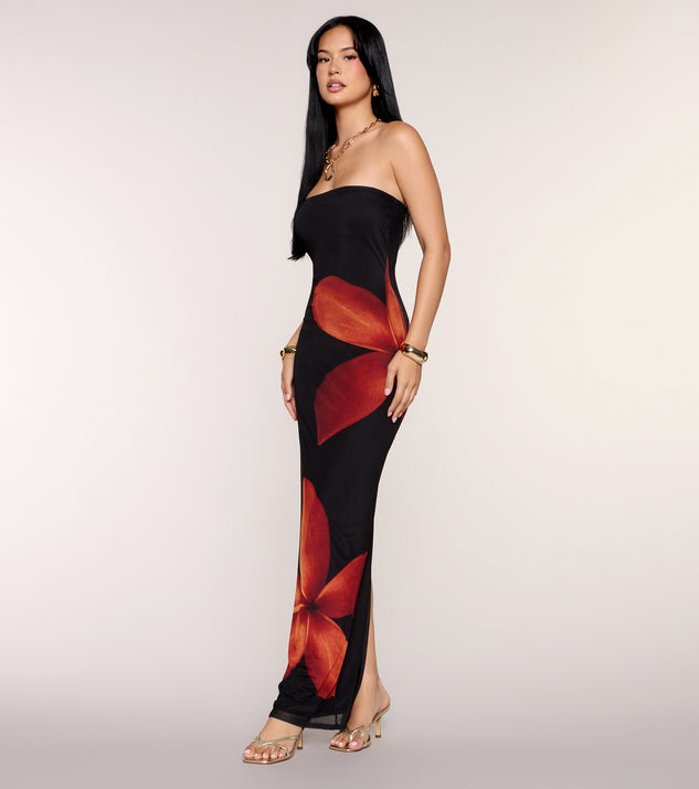 Windsor Vacay Mode Tropical Floral Maxi Tube Dress - Image 3