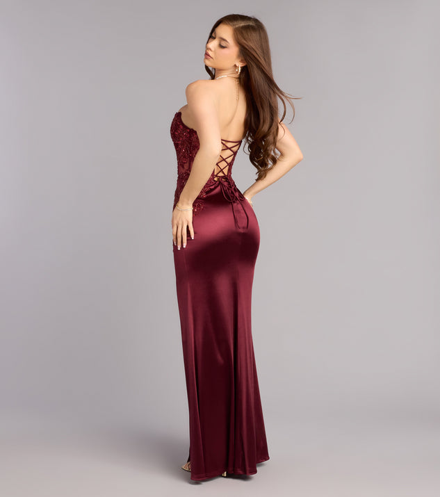 Windsor Valentina Formal Satin Corset Mermaid Dress - Image 2