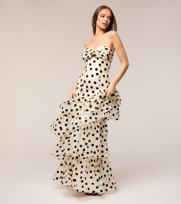 Windsor Valerie Polka Dot Ruffle Formal Dress - Image 2