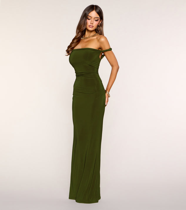 Windsor Vamp Twist Strap Off Shoulder Maxi Dress - Image 3