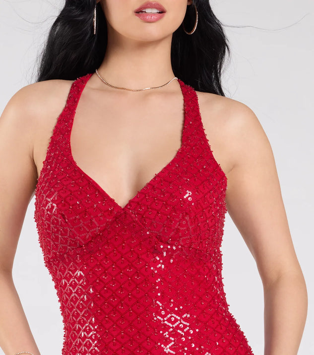 Windsor Vanessa Open Back Mermaid Sequin Formal Dress - Image 3