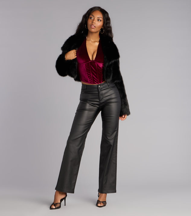 Windsor Velvet Crush Halter Bustier Top - Image 3