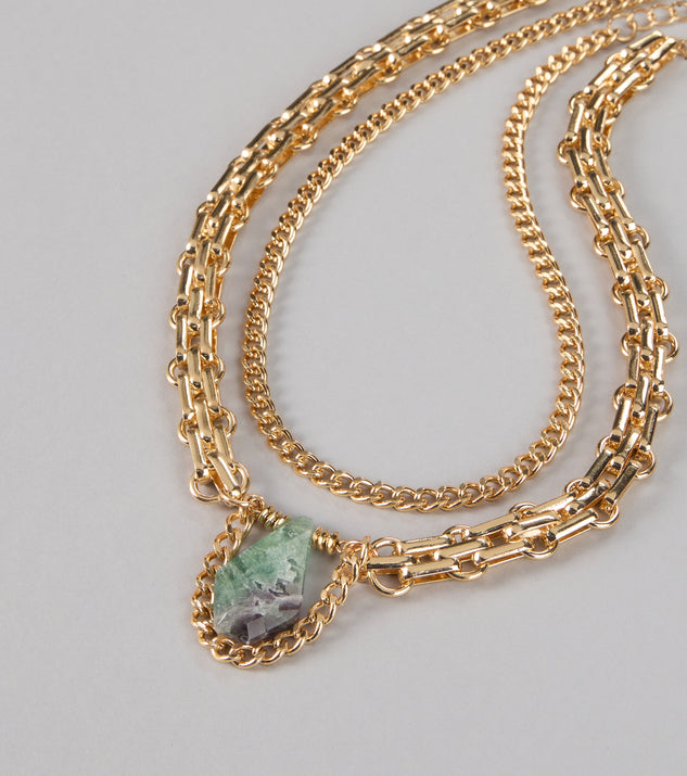 Windsor Vibe Check Statement Stone Necklace Set - Image 3