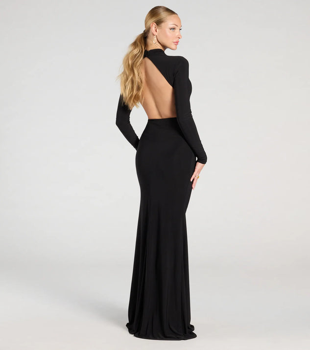 Windsor Vienna Long Sleeve Open Back Bodycon Formal Dress - Image 2