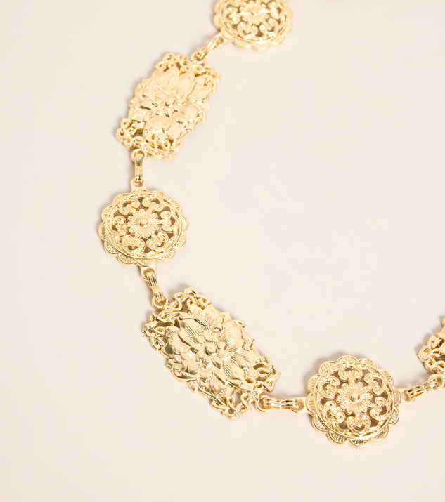 Windsor Vintage Crush Floral Medallion Chain Belt - Image 2