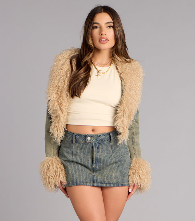 Windsor Weekend Ready Pinstripe Denim Mini Skort - Image 2