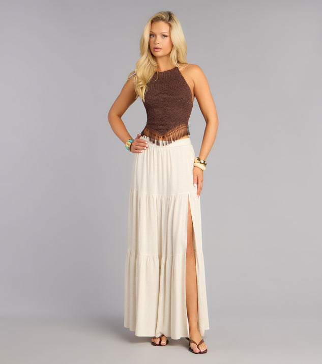 Windsor Weekend Vibes Fringe-Trim Halter Top - Image 3