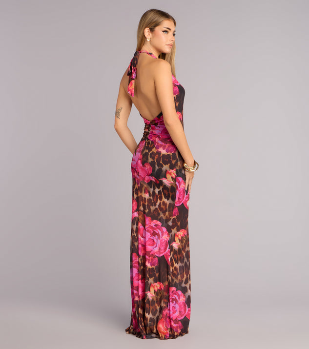 Windsor Wild Bloom Cowl Halter Maxi Dress - Image 2