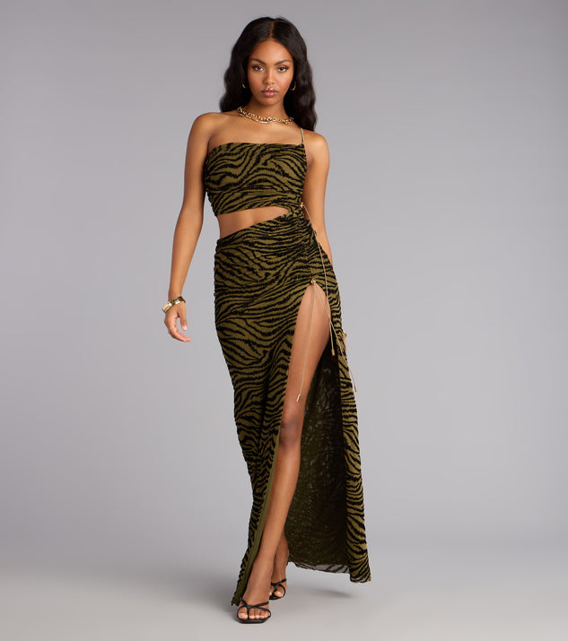 Windsor Wild Intentions Zebra Velvet Maxi Dress - Image 2