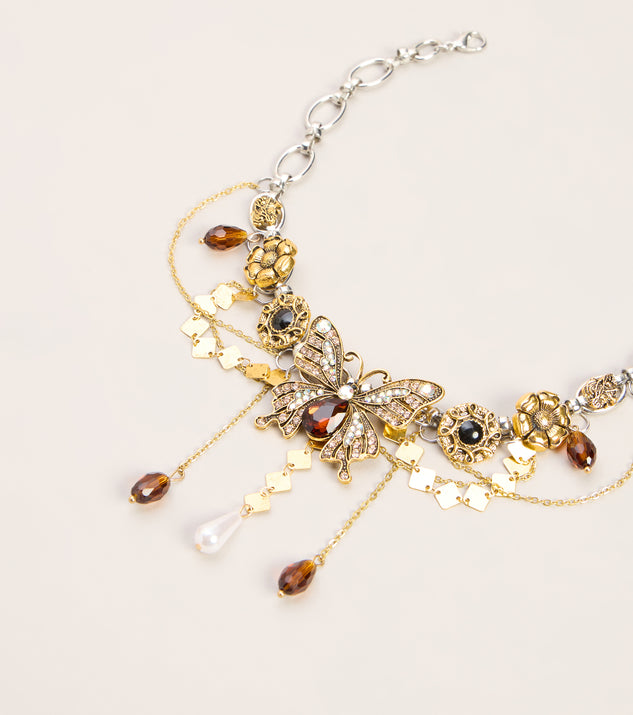 Windsor Wildly Adorned Butterfly Statement Necklace - Image 2
