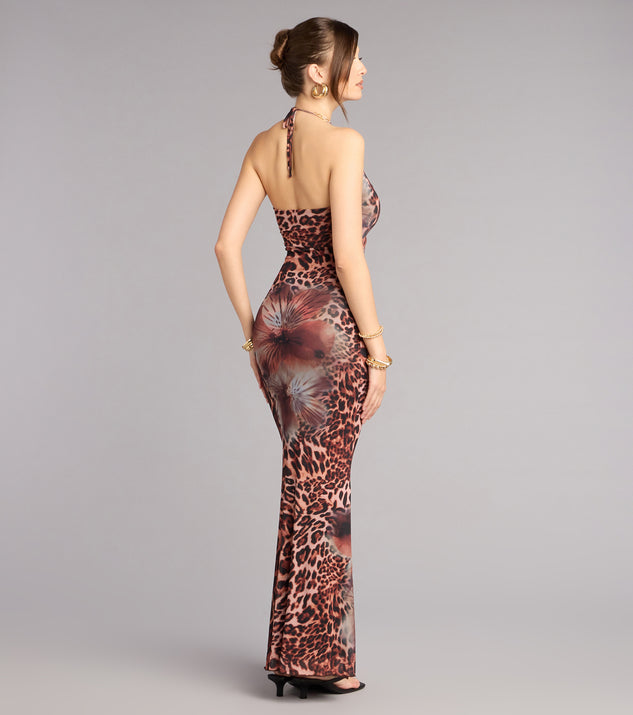 Windsor Wildly Fierce Leopard Floral Maxi Dress - Image 2
