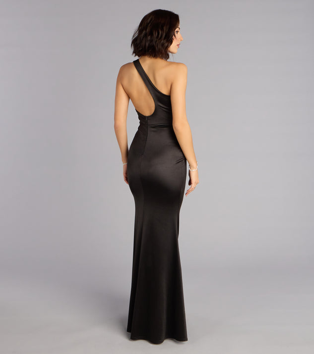 Windsor Willow Satin One-Shoulder Formal Dress - Image 2