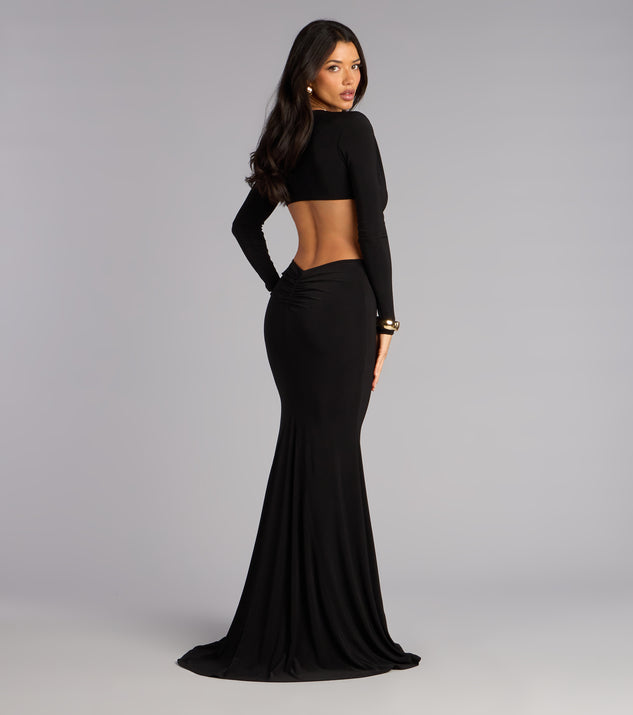 Windsor Zoe Long Sleeve Cutout Mermaid Formal Dress - Image 2