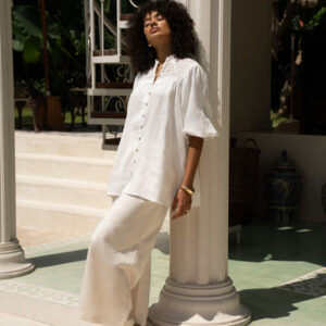 Winelle White Lace Detail Blouse
