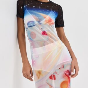 Casablanca Women's Printed Mesh Dress Women's Printed Mesh Dress