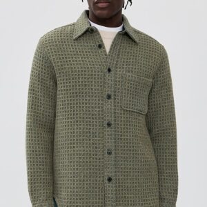 Portuguese Flannel Wool Honey Comb Overshirt Wool Honey Comb Overshirt
