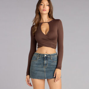 Windsor Wrapped Cutie Long Sleeve Crop Top Wrapped Cutie Long Sleeve Crop Top