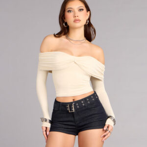 Windsor Wrapped Up Off-The-Shoulder Top