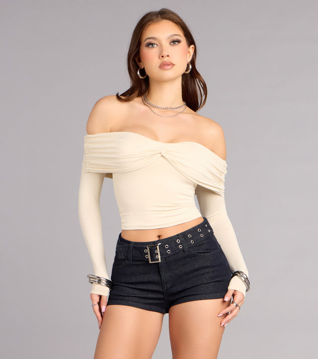 Windsor Wrapped Up Off-The-Shoulder Top
