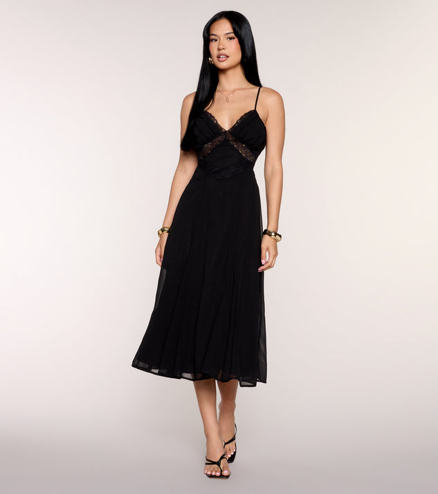Windsor Written In Lace Chiffon Midi Dress