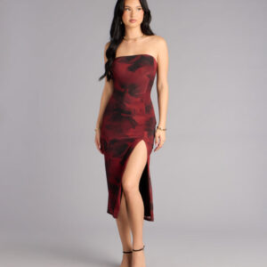 Written In Roses Strapless Midi Dress