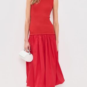 Yanez Poplin Combo Dress