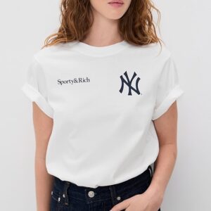 Sporty & Rich Yankees Curve T-Shirt Yankees Curve T-Shirt