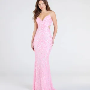 Windsor Yasmin Cutout Back Mermaid Sequin Formal Dress Yasmin Cutout Back Mermaid Sequin Formal Dress