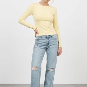Yellow Long Sleeve Supersoft Top Ally Fashion