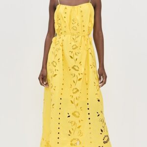 FARM Rio Yellow Richelieu Sleeveless Maxi Dress